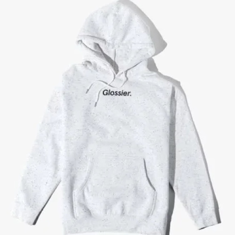 Glossier size small Speckled White Hoodie